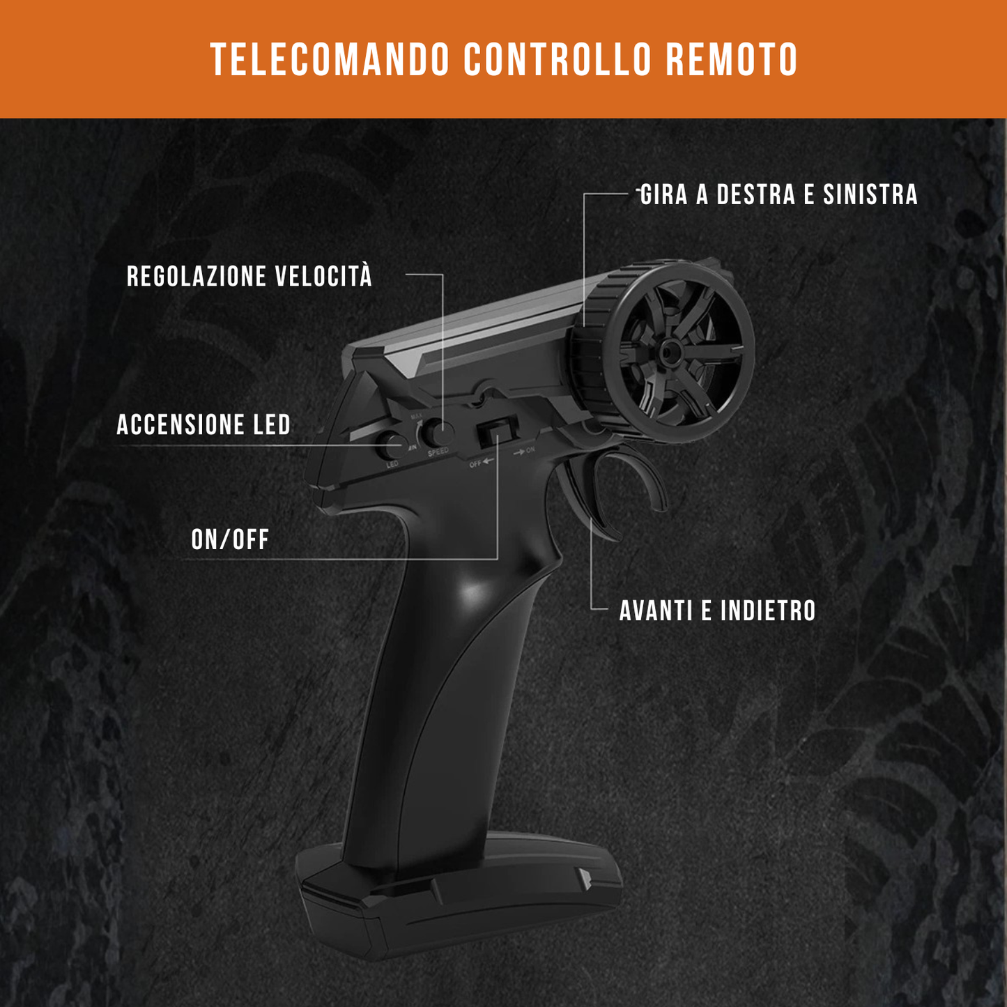 Auto da drift E30 telecomandata ricaricabile con cavo USB