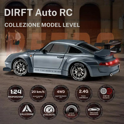 Auto da corsa 911 telecomandata ricaricabile con cavo USB