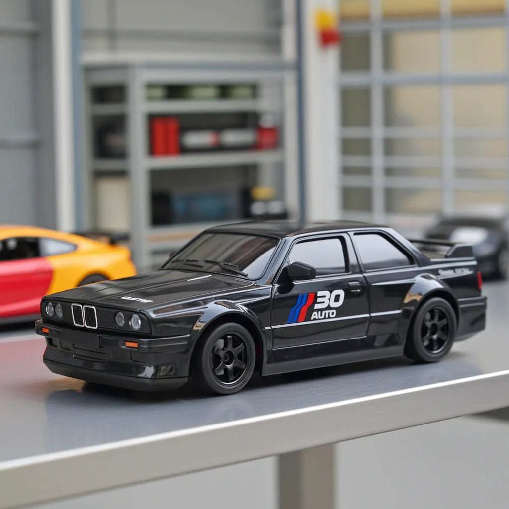 Auto da drift E30 telecomandata ricaricabile con cavo USB