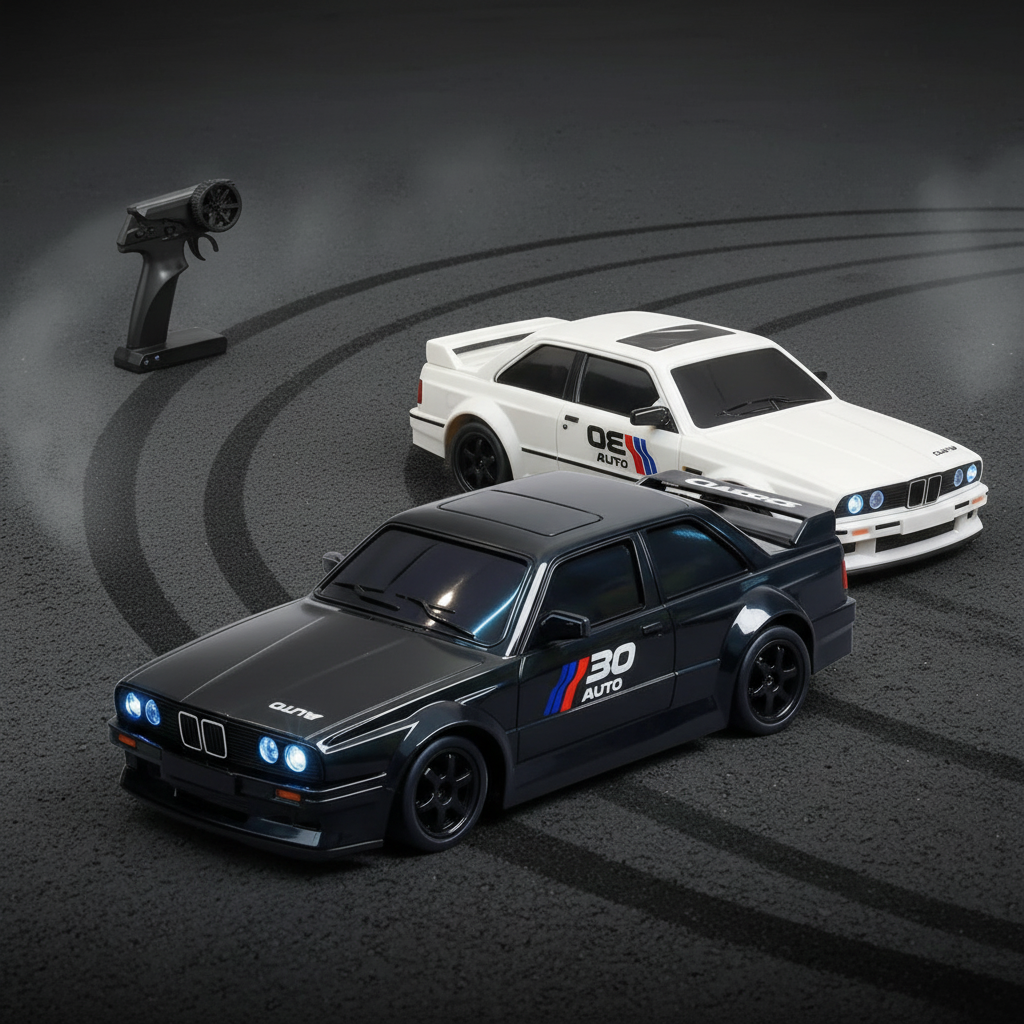 Auto da drift E30 telecomandata ricaricabile con cavo USB